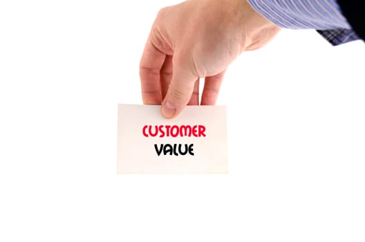 Customer value text concept isolated over white background