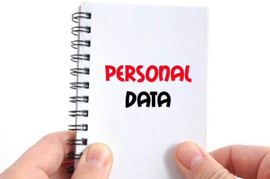 Personal data text concept isolated over white background