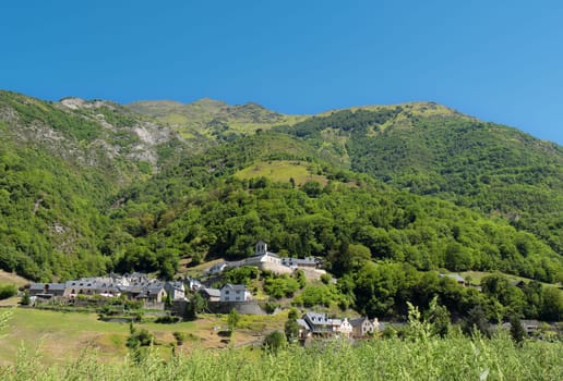 small mountain village in the french Pyrenees France
