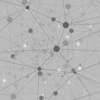 Technology Background with Particle, Molecule Structure. Genetic and Chemical Compounds. Communication Concept. Space and Constellations.