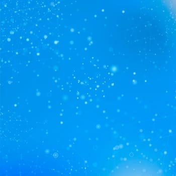 Blue Technology Background with Particle, Molecule Structure. Genetic and Chemical Compounds. Communication Concept. Space and Constellations.
