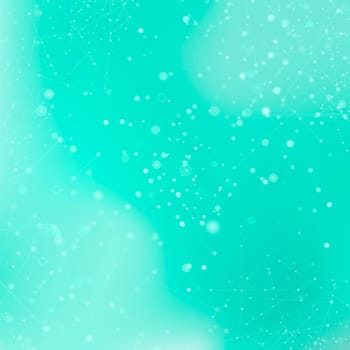 Azure Technology Background with Particle, Molecule Structure. Genetic and Chemical Compounds. Communication Concept. Space and Constellations.