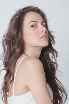 real girl in natural poses during a shooting