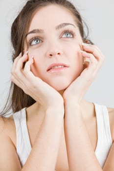 real girl in natural poses during a shooting