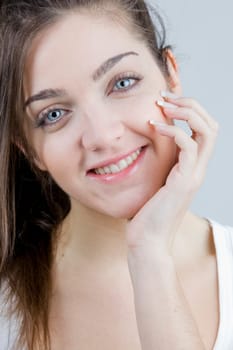 real girl in natural poses during a shooting