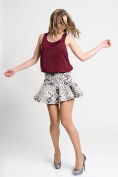 real girl in natural poses during a shooting