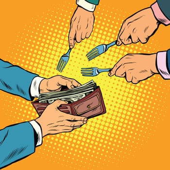 Corruption and theft of money, pop art retro vector illustration