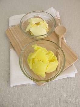 Clarified butter and butter