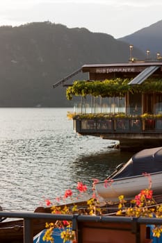 View of the Lake Como - Typical restaurant