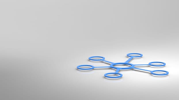 The 3d rendering abstract network with circles