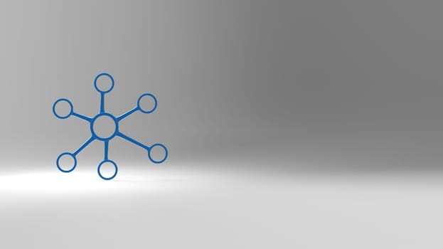The 3d rendering abstract network with circles