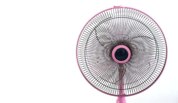 dirty electric fan cause of allergy on white background