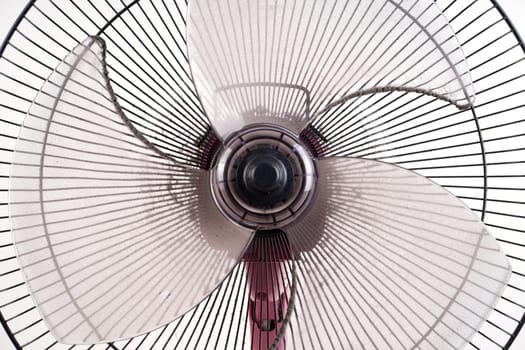 dirty electric fan cause of allergy on white background