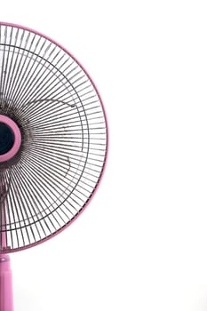 dirty electric fan cause of allergy on white background