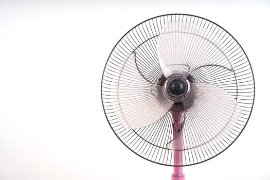 dirty electric fan cause of allergy on white background