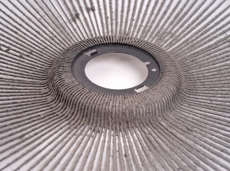 dirty electric fan cause of allergy on white background