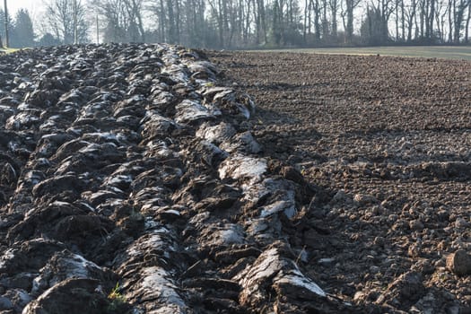 Freshly ploughed field,field in Germany..