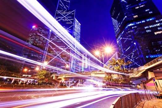 night scene of modern city, China Hong Kong