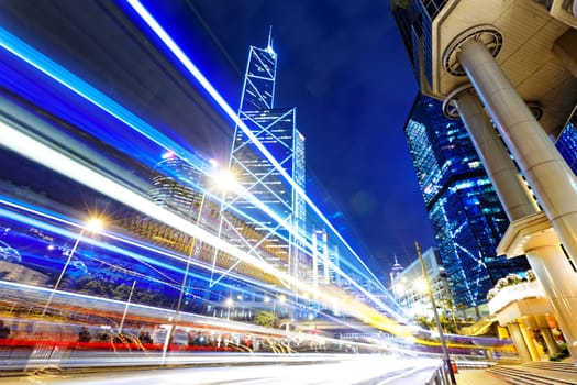 night scene of modern city, China Hong Kong