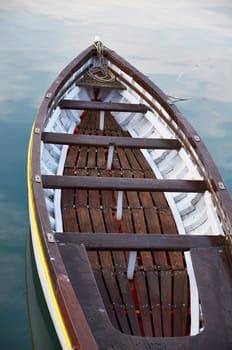 Wooden boat vintage type on the offshore berth