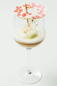 Vanilla ice cream in glass. Warm colors. Shallow dof.