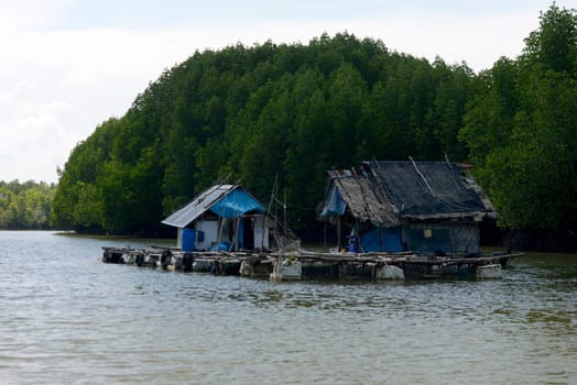 A fishing Village on a lagoon near the City of Krabi on the Andaman Sea in the south of Thailand.