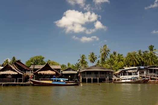 A fishing Village on a lagoon near the City of Krabi on the Andaman Sea in the south of Thailand.