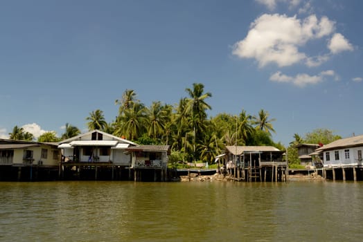A fishing Village on a lagoon near the City of Krabi on the Andaman Sea in the south of Thailand.