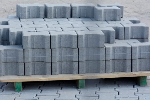 Concrete paving mounted on pallet