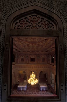 the Samode Palace Hotel in Samode at the city of Jaipur in the province Rajasthan in India.