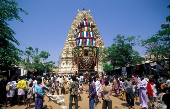 The Temple of the Village of Hampi in the province of Karnataka in India.