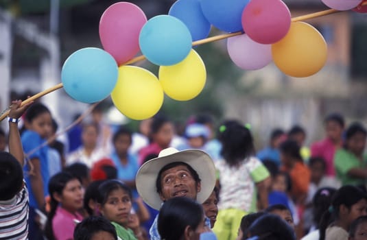 a christmas party in the old town of the city Copan in Honduras in Central America