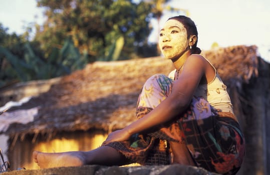 a woman in the city of Moutsamudu on the Island of Anjouan on the Comoros Ilands in the Indian Ocean in Africa.