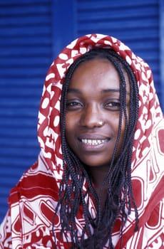 a woman in the city of Moutsamudu on the Island of Anjouan on the Comoros Ilands in the Indian Ocean in Africa.