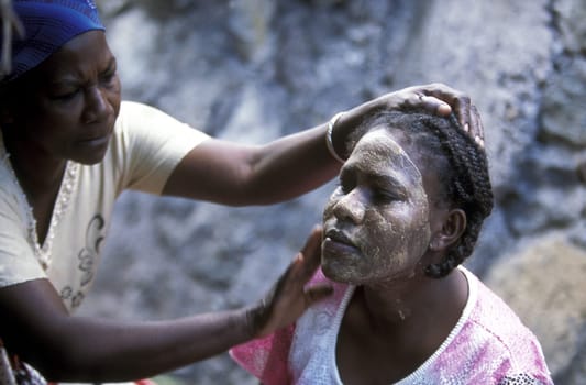 a woman in the city of Moutsamudu on the Island of Anjouan on the Comoros Ilands in the Indian Ocean in Africa.