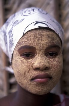a woman in the city of Moutsamudu on the Island of Anjouan on the Comoros Ilands in the Indian Ocean in Africa.