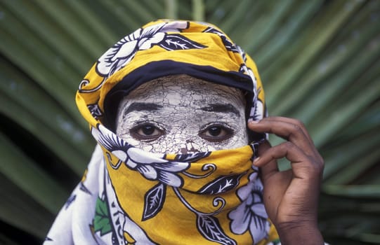 a woman in the city of Moutsamudu on the Island of Anjouan on the Comoros Ilands in the Indian Ocean in Africa.