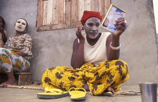 a woman in the city of Moutsamudu on the Island of Anjouan on the Comoros Ilands in the Indian Ocean in Africa.