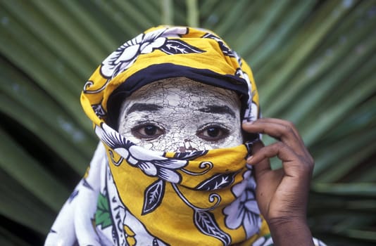 a woman in the city of Moutsamudu on the Island of Anjouan on the Comoros Ilands in the Indian Ocean in Africa.