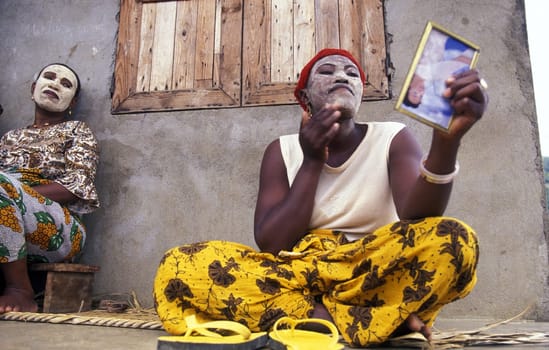 a woman in the city of Moutsamudu on the Island of Anjouan on the Comoros Ilands in the Indian Ocean in Africa.