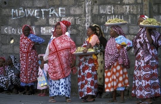 a wedding ceremony in the city of Moutsamudu on the Island of Anjouan on the Comoros Ilands in the Indian Ocean in Africa.