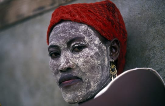 a woman in the city of Moutsamudu on the Island of Anjouan on the Comoros Ilands in the Indian Ocean in Africa.