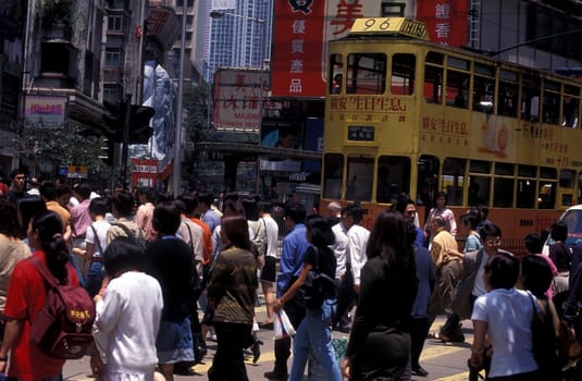 the road scene in central Hong Kong in the south of China in Asia.