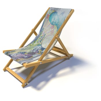 Folding deck chair with 5 English pounds