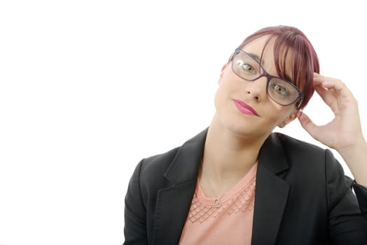 portrait of a beautiful young business woman with glasses