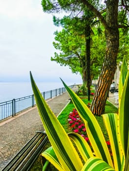 The walkway on the shore, Lake Garda, Italy, Europe
