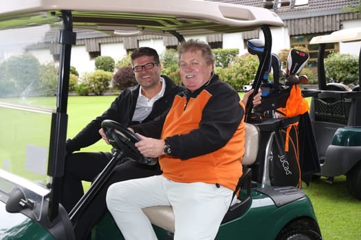 klaus baumgart and marc ciunis,.fischereihhafen golf trophy cup 2016 charity golf on wendlohe favor of uwe_seeler foundation in hamburg on 05.09.2016
