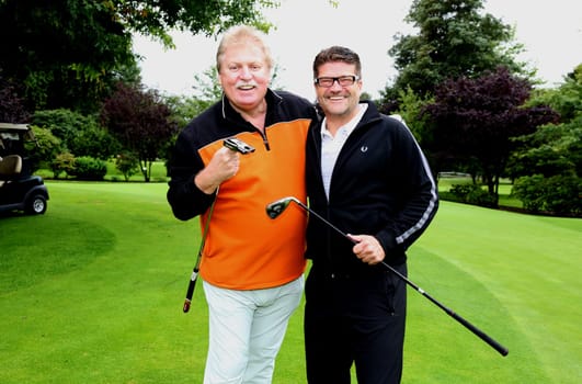 klaus baumgart and marc ciunis,.fischereihhafen golf trophy cup 2016 charity golf on wendlohe favor of uwe_seeler foundation in hamburg on 05.09.2016