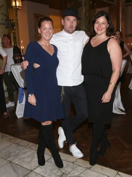 Jenny Falckenberg ,Michael Michalsky and Anna Jill Luepertz . Luepertz meets Falckenberg at Artweek Berlin on 14.09.2016