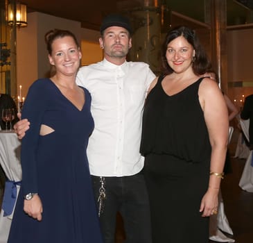 Jenny Falckenberg,Michael Michalsky and Anna Jill Luepertz,. Luepertz meets Falckenberg at Artweek Berlin on 14.09.2016